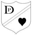 Douglas Primary School Badge - D with a love heart